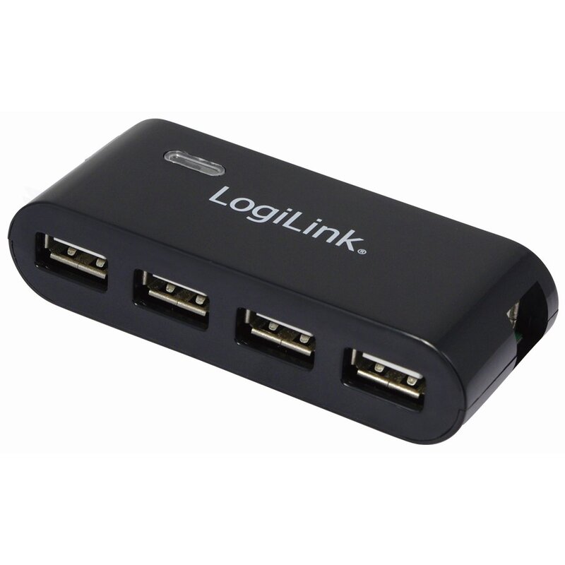 LogiLink Hub USB 4-port z power supply czarny