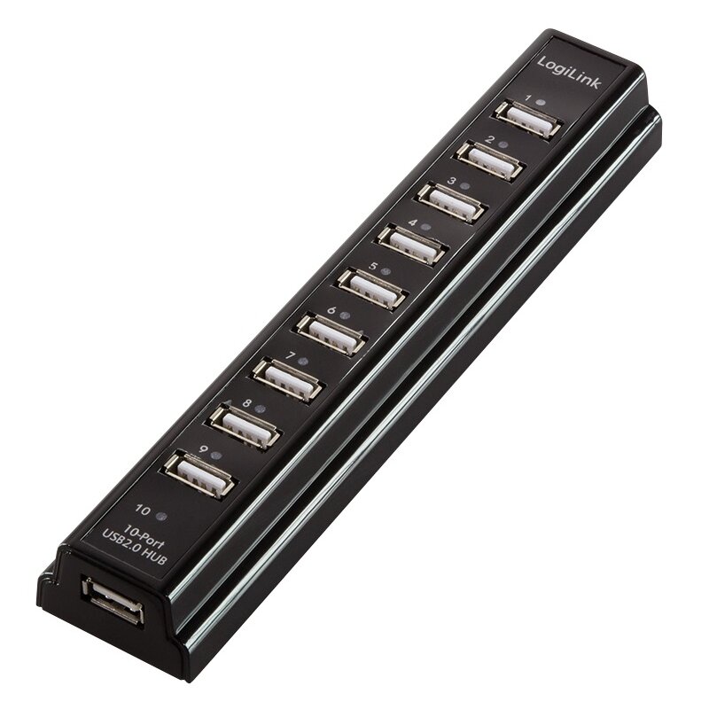 LogiLink Hub USB 10-port z power supply