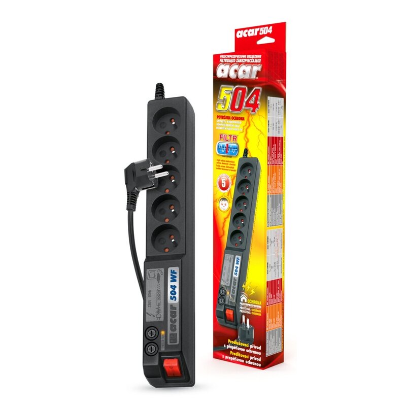 Acar 504 WF 5 gniazd 5m Czarny