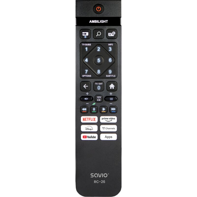 Pilot uniwersalny SAVIO RC-26 do PHILIPS Smart TV Czarny