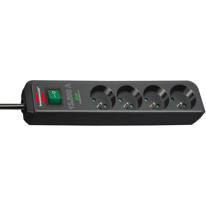 Brennenstuhl Eco-Line 141200 4 gniazda 1,5m Czarny