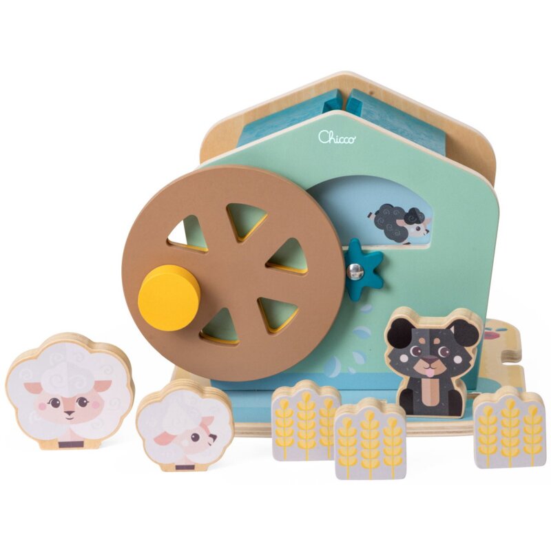 Zabawka CHICCO My Wood Friends Drewniany wodny młyn z owieczkami 00012683000000