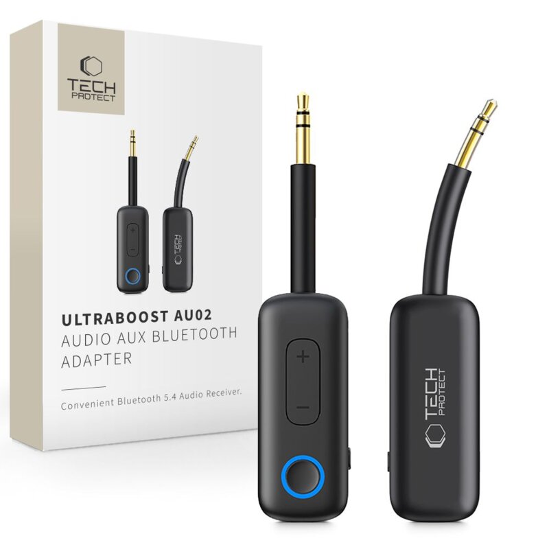 Adapter audio TECH-PROTECT UltraBoost AU02 AUX Bluetooth 5.4 Czarny