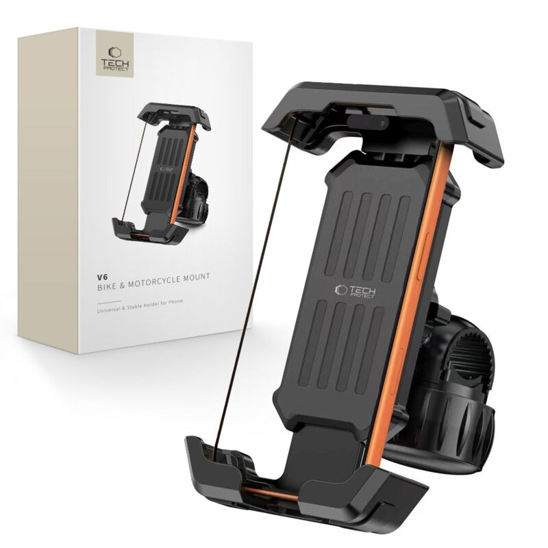 Uchwyt na telefon do roweru TECH-PROTECT V6 Universal Czarny