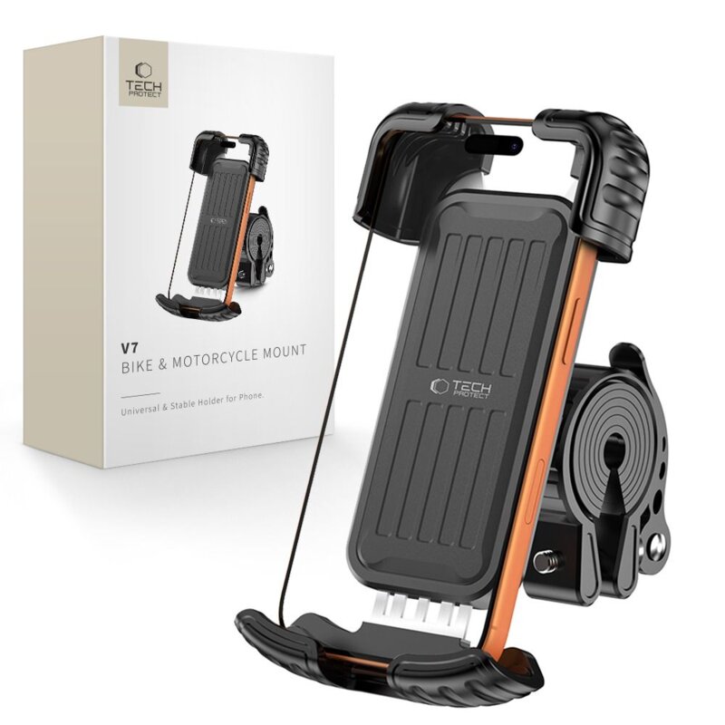 Uchwyt na telefon do roweru TECH-PROTECT V7 Universal Czarny