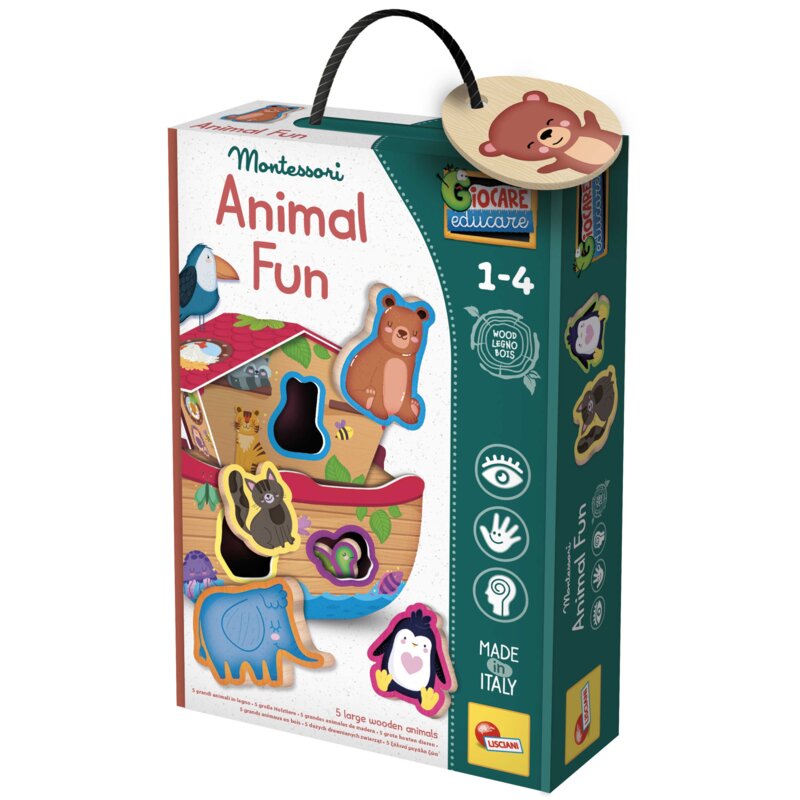 Gra edukacyjna LISCIANI Montessori Baby Wood Animal Fun 304-96893