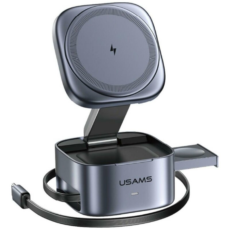 Ładowarka indukcyjna USAMS CD257 Ciemnoszary Qi2