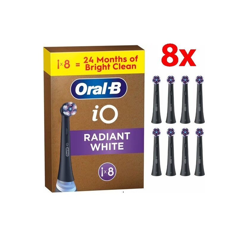 Oryginalna końcówka szczoteczki ORAL-B iO Radiant White Czarny (8 szt.) (Polerująca)