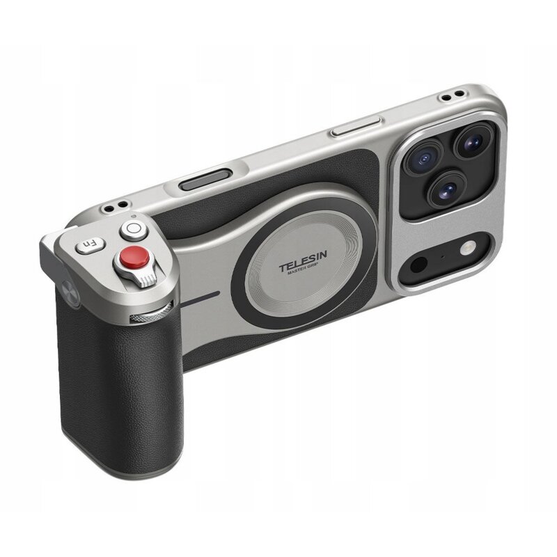 Grip do telefonu TELESIN P5-MCS-11-TIP MagSafe Czarno-srebrny