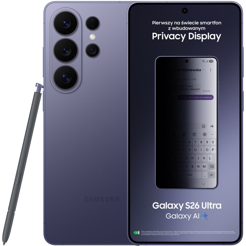 Smartfon SAMSUNG Galaxy S26 Ultra 5G 12/512GB 6.9" 120Hz Fioletowy SM-S948 EU