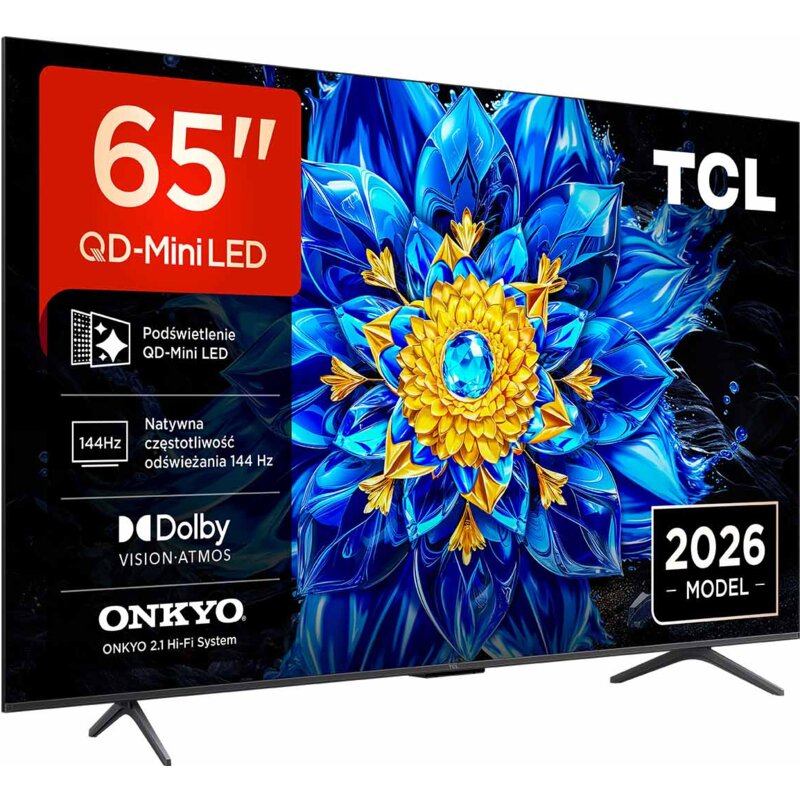 Telewizor TCL 65P8L QLED 65" 4K Ultra HD 144Hz Google TV Dolby Atmos Czarny