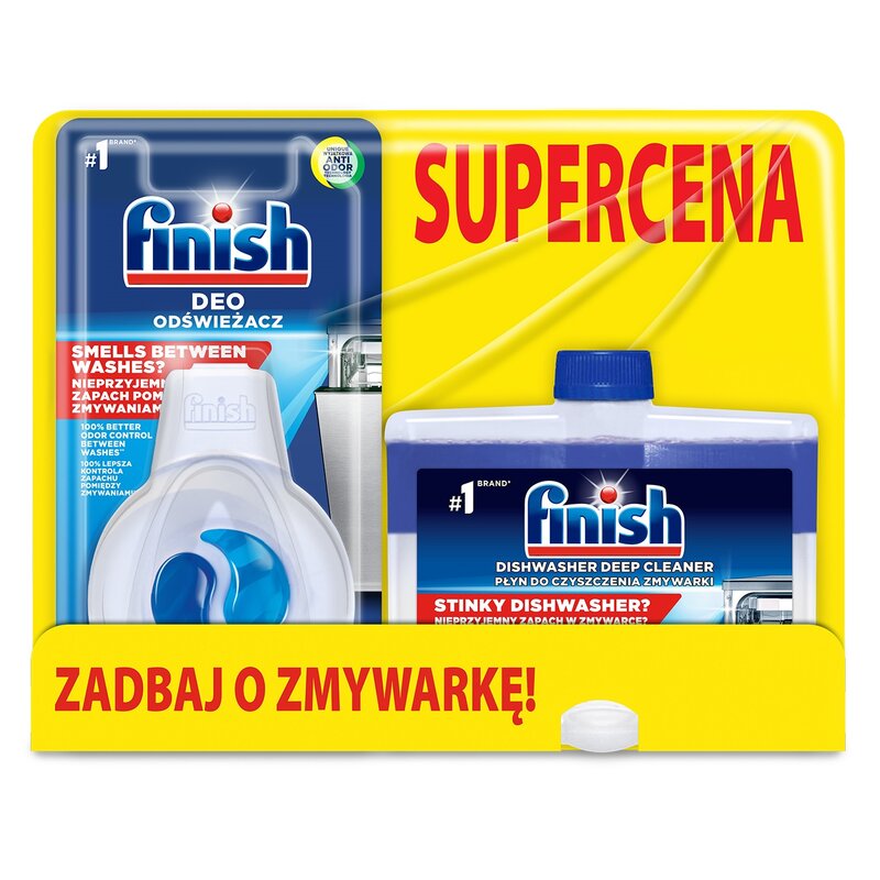 Płyn do czyszczenia zmywarek FINISH Hygienic Clean 250 ml + Odświeżacz Finish Świeży zapach