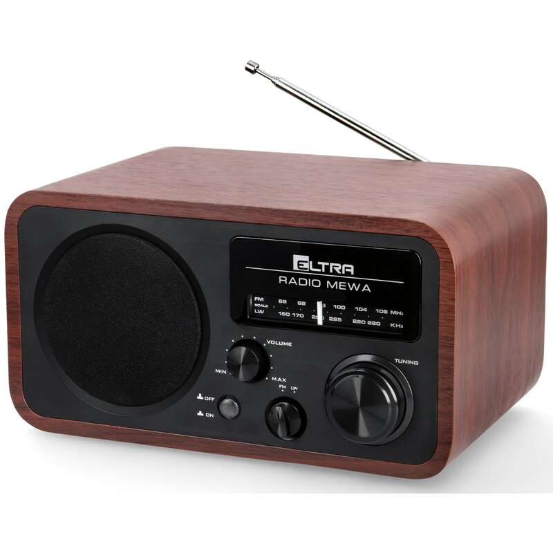 Radio ELTRA Mewa Analogowe Czarno-brązowy