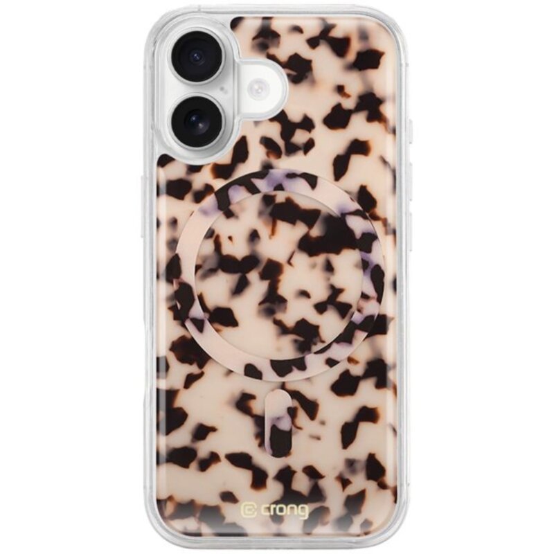 Etui CRONG Deluxe Mag Cover MagSafe Tortoise do Apple iPhone 17 Beżowy