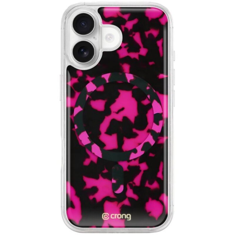 Etui CRONG Deluxe Mag Cover MagSafe Tortoise do Apple iPhone 17 Różowy