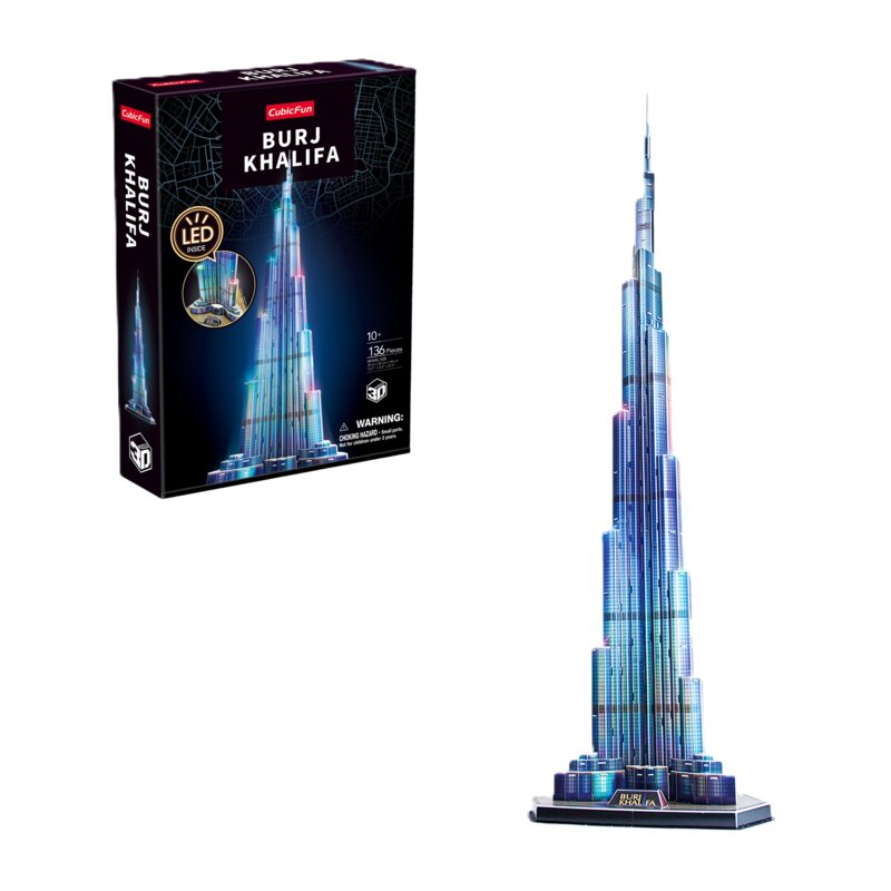 Puzzle 3D CUBIC FUN LED Burj Khalifa L133H (136 elementów)