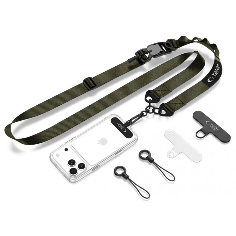 Smycz do telefonu TECH-PROTECT C9S Rope Crossbody Ciemnozielony