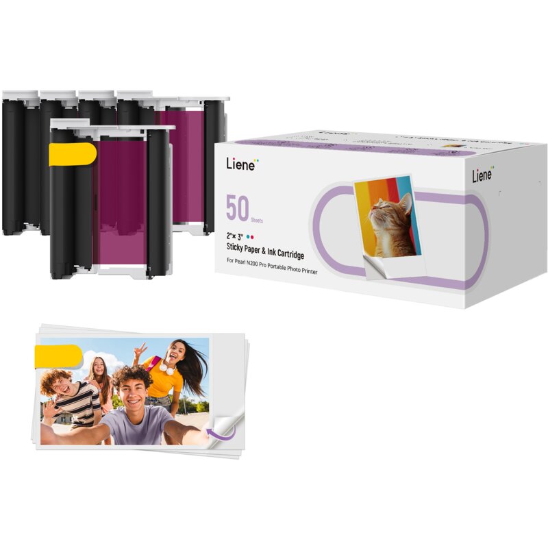 Papier fotograficzny LIENE CU002-65004 50 arkuszy + 5 wkładów atramentowych