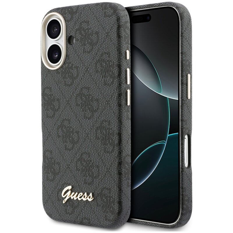Etui GUESS 4G Script MagSafe do Apple iPhone 17 Czarny