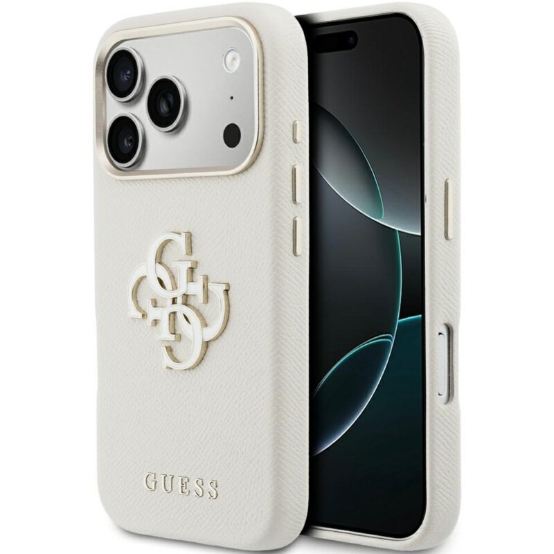 Guess FW Resin Logo do iPhone 17 Pro Beżowy