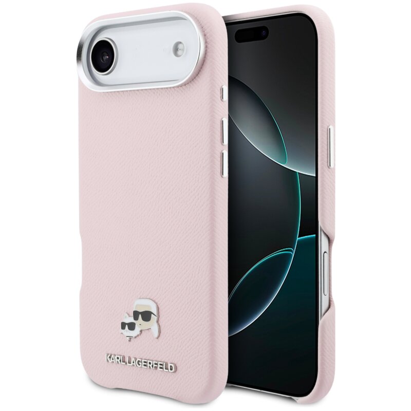 Karl Lagerfeld Karl & Choupette Head Pins Saffiano MagSafe do iPhone Air Różowy