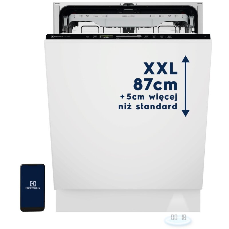 Zmywarka ELECTROLUX 800 MBL8XB00T MaxiSpace XXL Wysokość 87cm Ramię natryskowe SatelliteClean Pro QuickSelect 2.0