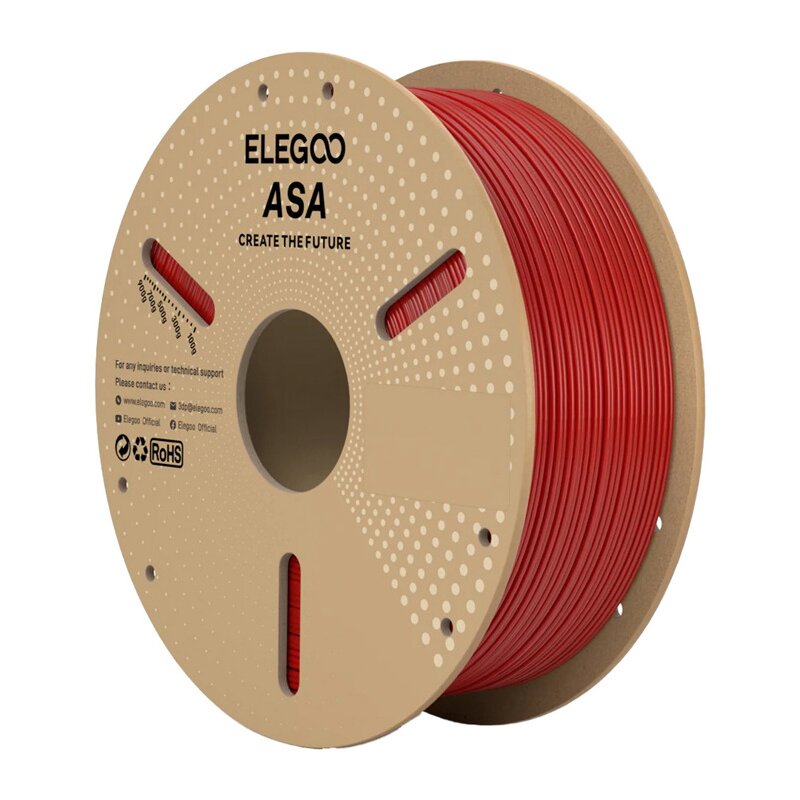 Filament ELEGOO ASA, Średnica 1.75 mm, 1 kg Czerwony