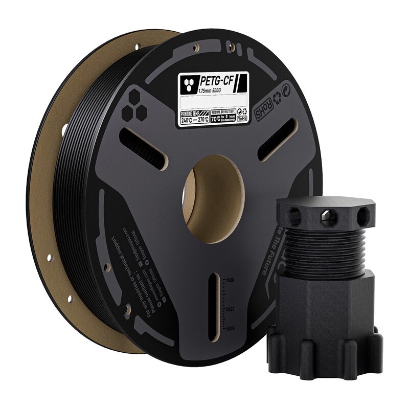 Filament ELEGOO PETG-CF, Średnica 1.75 mm, 0.5 kg Czarny
