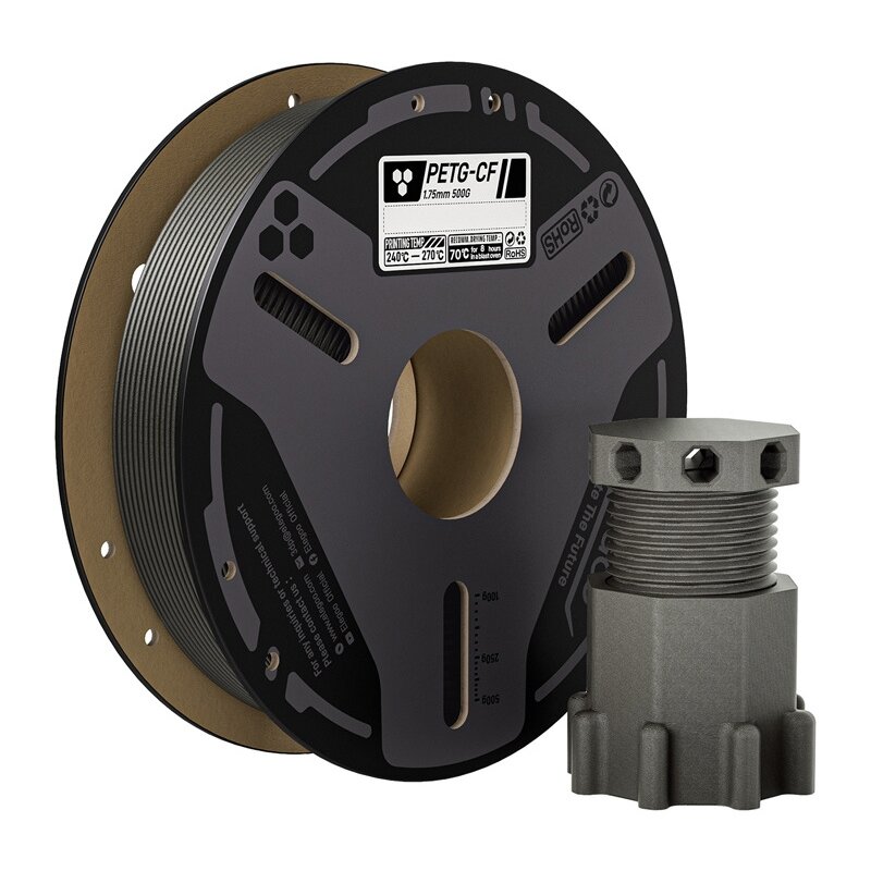 Filament ELEGOO PETG-CF, Średnica 1.75 mm, 0.5 kg Szary