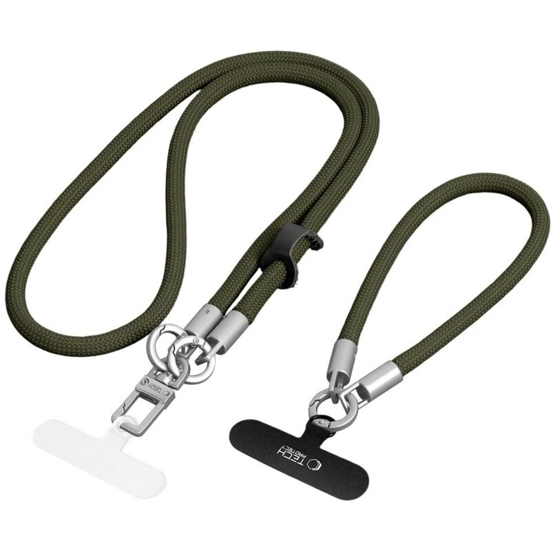 Smycz do telefonu TECH-PROTECT C10S Rope Crossbody & Wrist Oliwkowo-zielony