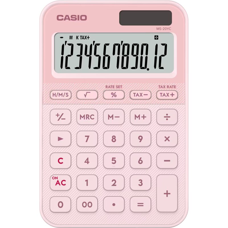 Kalkulator CASIO MS-20YC-LP Zasilanie bateryjno-słoneczne, Niezależna pamięć