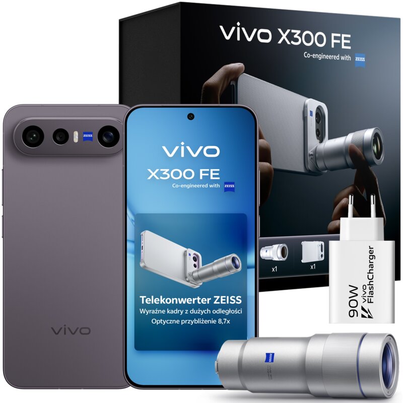 vivo X300 FE 5G 12/512GB 120Hz Czarny BOX Zestaw fotograficzny