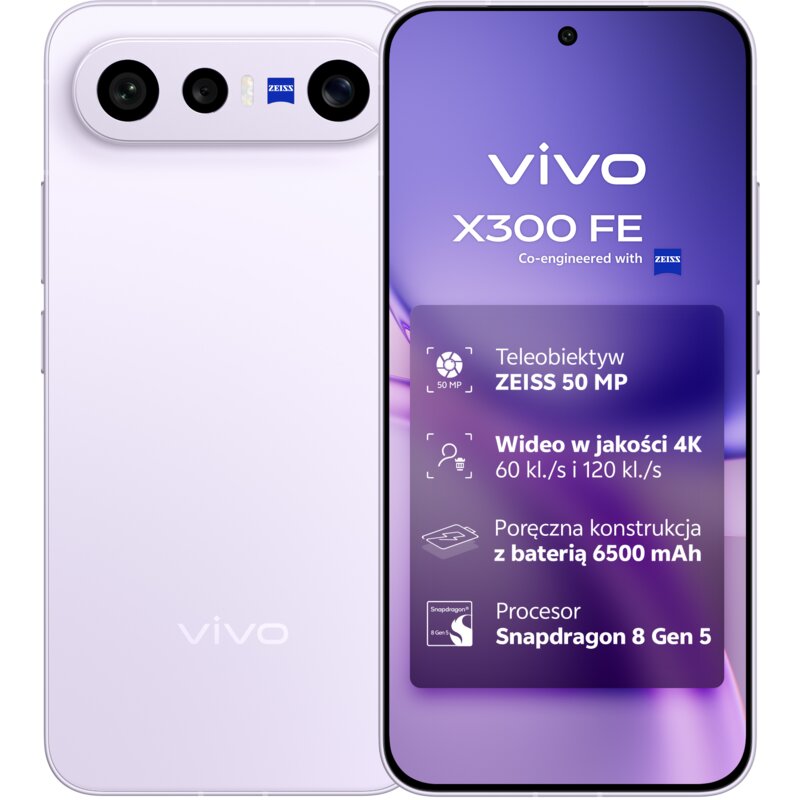 Smartfon VIVO X300 FE 5G 12/512GB 6.31" 120Hz Fioletowy