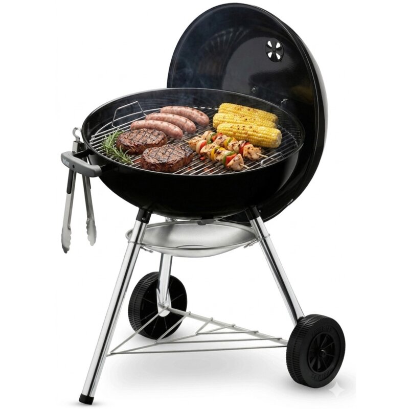 Grill ogrodowy węglowy WEBER Bar-B-Kettle 1502055 Zamykany, okrągły, na kółkach, termometr