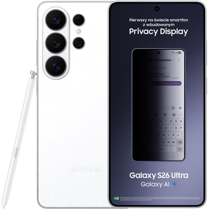 Smartfon SAMSUNG Galaxy S26 Ultra 5G 12/512GB 6.9" 120Hz Biały SM-S948 EU