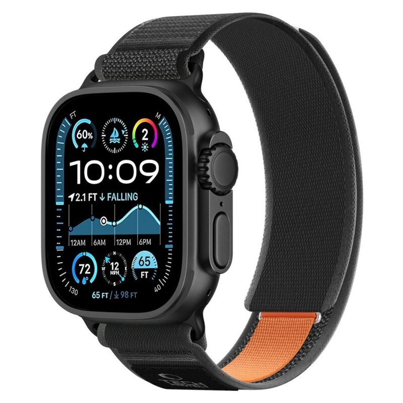 Pasek TECH-PROTECT Nylon Elite do Apple Watch do koperty 44/45/46/49mm Czarno-pomarańczowy