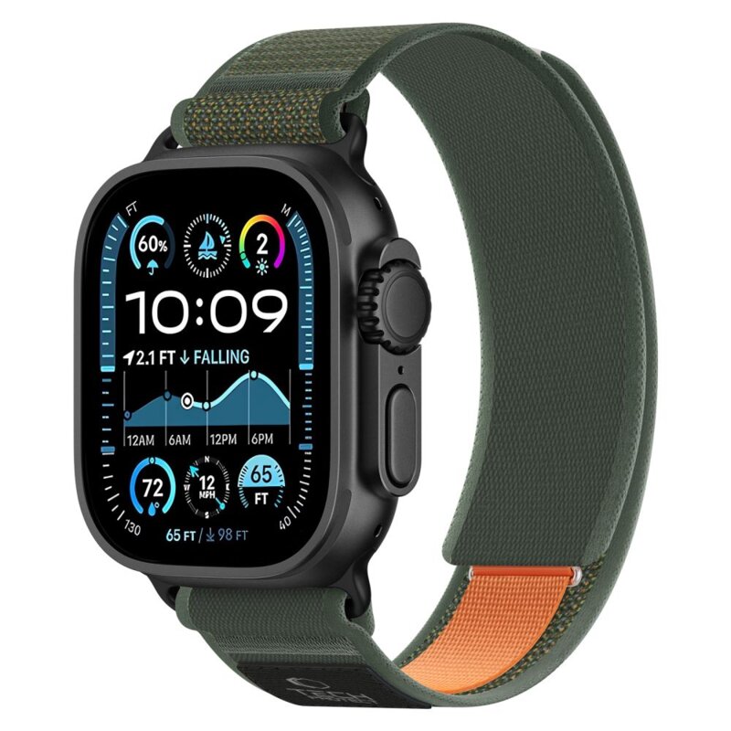 Pasek TECH-PROTECT Nylon Elite do Apple Watch do koperty 44/45/46/49mm Zielono-pomarańczowy