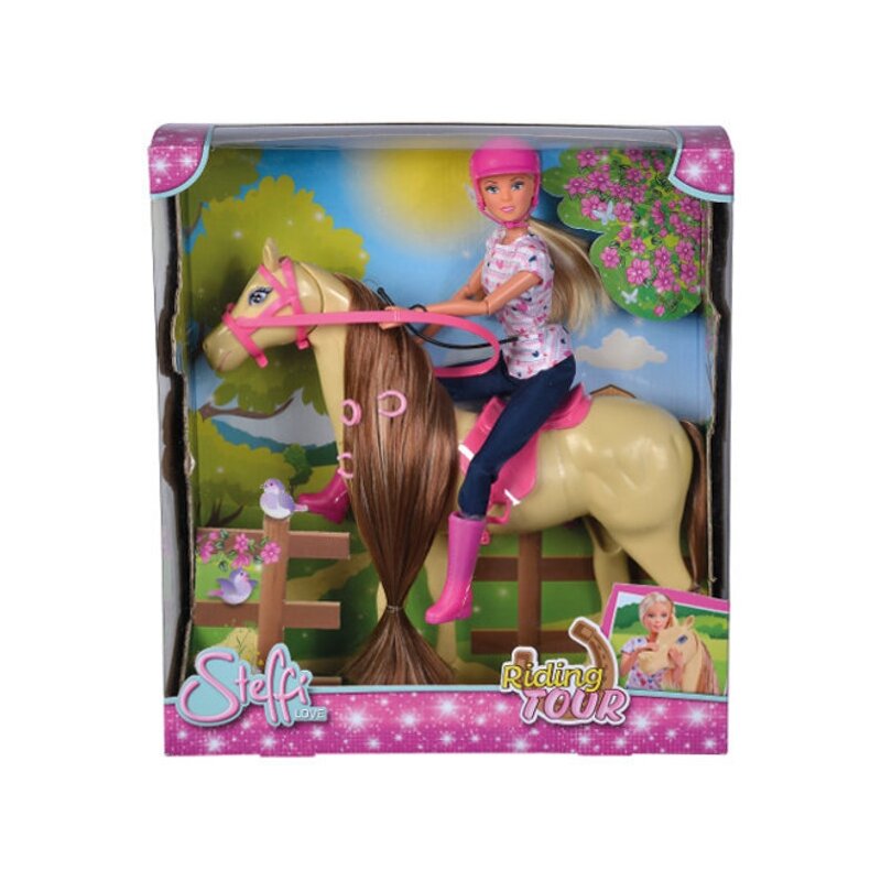 Lalka SIMBA Steffi Love Lalka z koniem w stroju dżokejki 105730939