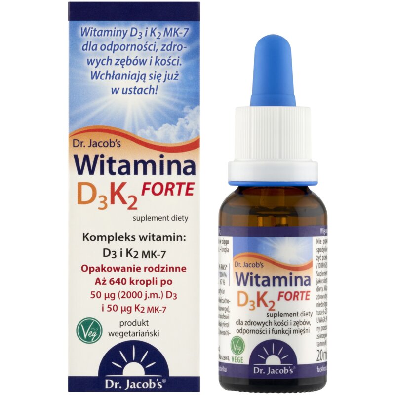 Kompleks witamin DR. JACOB'S D3K2 Forte (20 ml)