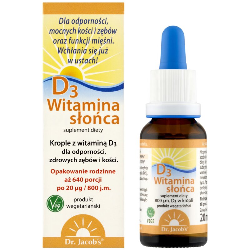 Witamina D3 DR. JACOB'S Witamina słońca w kroplach (20 ml)