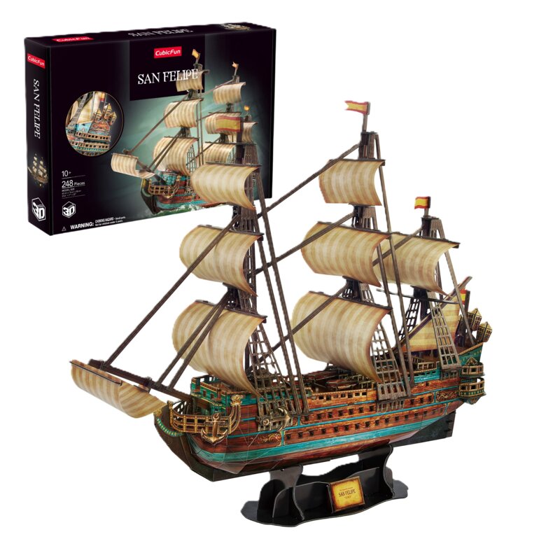 Puzzle 3D CUBIC FUN Żaglowiec San Felipe T4017H (248 elementów)