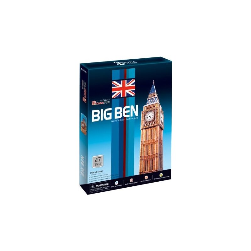 Puzzle 3D CUBIC FUN Budowle Świata Zegar Big Ben C094H (47 elementów)