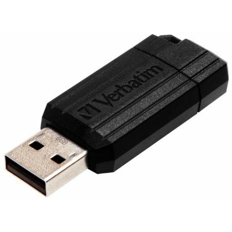 Pendrive VERBATIM PinStripe 8GB USB 2.0, Odczyt 8 Mb/s, Zapis 2.5 Mb/s Czarny