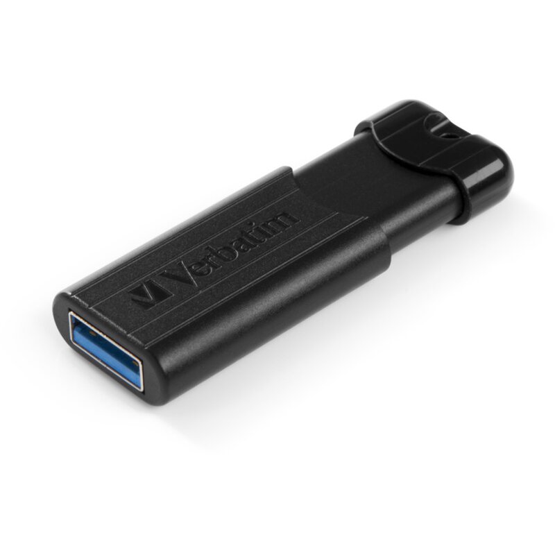 Pendrive VERBATIM PinStripe 32GB, USB 3.2 Gen. 1 (USB 3.0), Odczyt 30 Mb/s, Zapis 10 Mb/s Czarny
