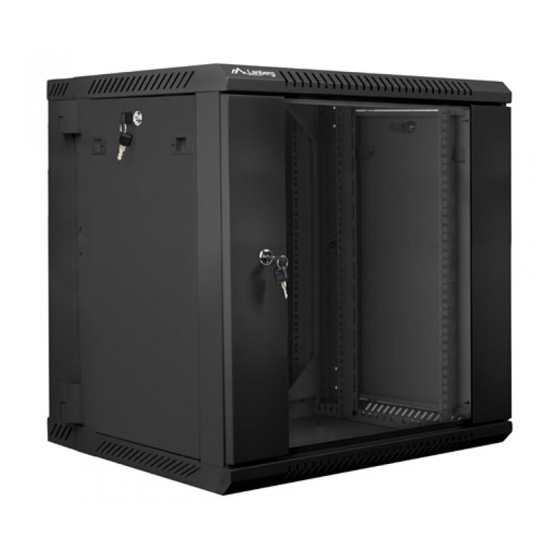 Szafa RACK LANBERG 19" 12U WF02-6612-10B 600 x 600 mm, Wisząca Czarny