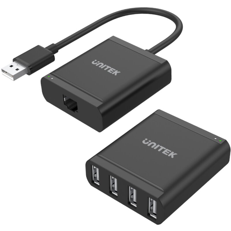 Unitek Przedłużacz USB2.0 over IP 4xUSB; 60m; Y-2516