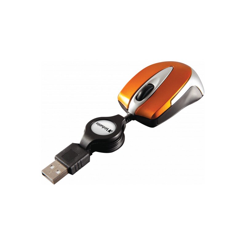 Mysz VERBATIM Go Mini Optical Travel Pomarańczowy
