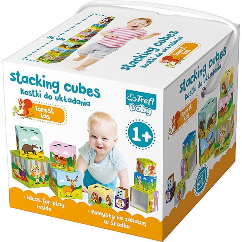 Zabawka edukacyjna TREFL Baby Kostki do układania w lesie 60664