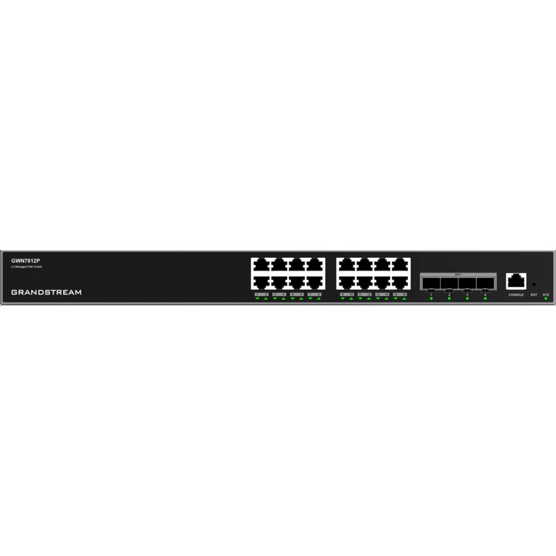 Switch GRANDSTREAM GWN7812P Gigabit Ethernet, 20 portów, Funkcja PoE, Zarządzalny