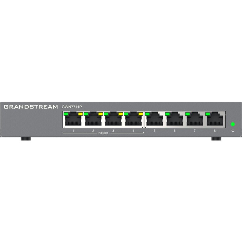 Switch GRANDSTREAM GWN7711P Gigabit Ethernet, 8 portów, Funkcja PoE, Zarządzalny